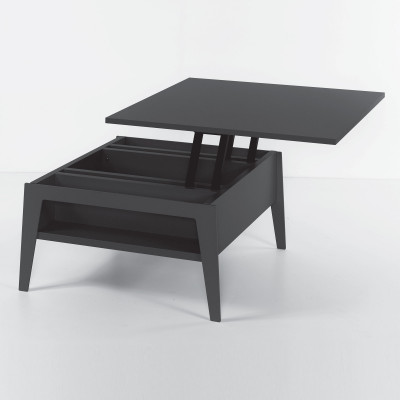 Pezzani Brighton Tavolino da salotto moderno piccolo con contenitore Colore: Grigio Ardesia