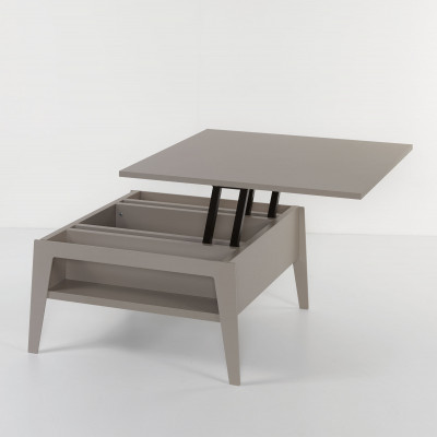 Pezzani Brighton Tavolino da salotto moderno piccolo con contenitore Colore: Grigio Tortora/Tortora