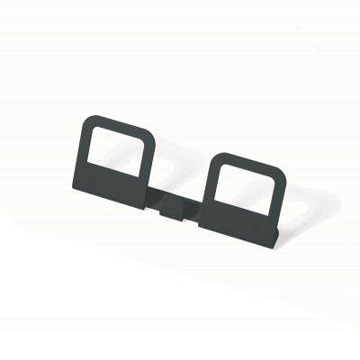 Pezzani - Hang - Appendiabiti da parete lineare in stile moderno con 2 ganci - Colore: Grigio Ardesia - SKU: 0/322#AS