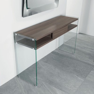 Pezzani - Maya - Consolle per ingresso moderna in legno con cassetto - Colore: Noce - SKU: 0/480#1-T