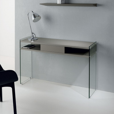 Pezzani - Maya - Consolle per ingresso moderna in legno con cassetto - Colore: Grigio Tortora - SKU: 0/480#8-T