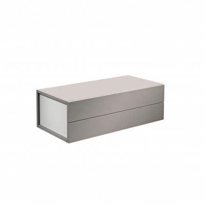 Pezzani - Due - Console per ingresso con contenitore grande a 2 cassetti - Colore: Grigio Tortora/Bianco Opaco - SKU: 0/507#8-77