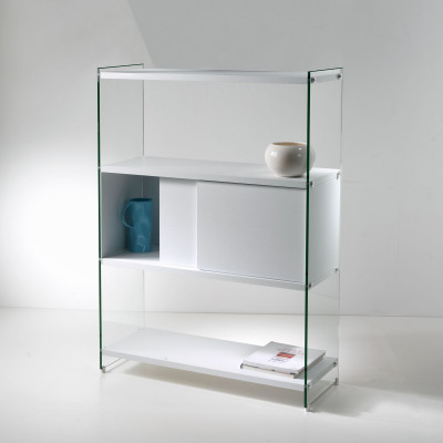 Pezzani - Byblos - Libreria da terra grande con fianchi in vetro e ante scorrevoli - SKU: 0/70M-90.SC1