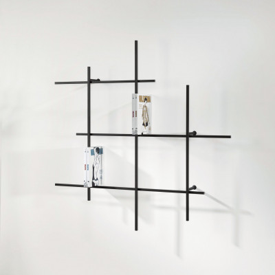 Pezzani - Libra - Libreria da parete tubolare piccola di design moderno e minimalista - SKU: 0/72-1