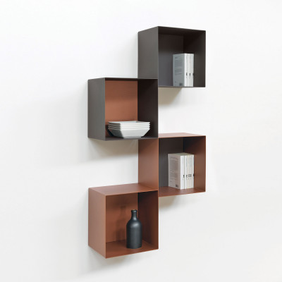 Pezzani - Twin - Libreria da parete verticale piccola a cubi grandi con struttura componibile - SKU: 0/77.COMP-1