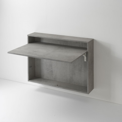 Pezzani Bureau Scrivania da parete richiudibile con struttura in legno Colore: Cemento