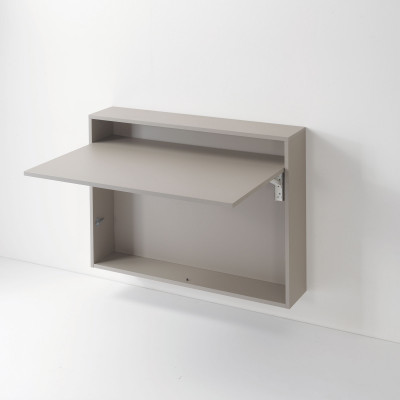 Pezzani Bureau Scrivania da parete richiudibile con struttura in legno Colore: Grigio Tortora