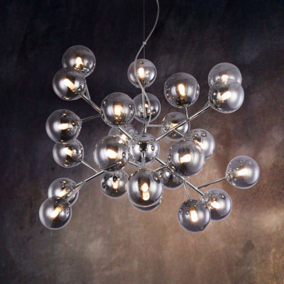 Maytoni - Dallas - Sospensione moderna in metallo con sfere in vetro colorato - Colore: Cromato - 24 Lampadine G9 28W - IP20 - SKU: MOD545PL-24CH