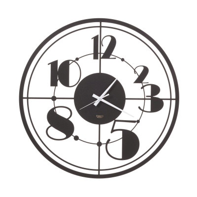 Arti e Mestieri - Teo - Orologio da parete rotondo in stile rétro - Colore: Nero - SKU: 0OR3479C71