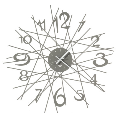 Arti e Mestieri - Zig Zag - Orologio da parete moderno di design con struttura a raggiera in metallo - Colore: Fango - SKU: 0OR3513C18