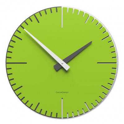CalleaDesign - Exacto - Orologio da parete rotondo in legno dal design moderno - Colore: Verde Mela - SKU: 10-025-76