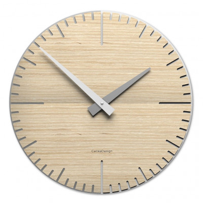 CalleaDesign - Exacto - Orologio da parete rotondo in legno dal design moderno - Colore: Rovere Decapè - SKU: 10-025-81