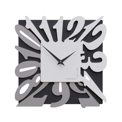 CalleaDesign - Dalilah - Orologio da parete moderno in legno quadrato con numeri design particolare - Colore: Bianco - SKU: 10-032-1
