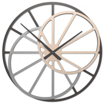CalleaDesign - Theresa - Orologio da parete in legno di grandi dimensioni - Colore: Rovere Decapè - SKU: 10-328-81