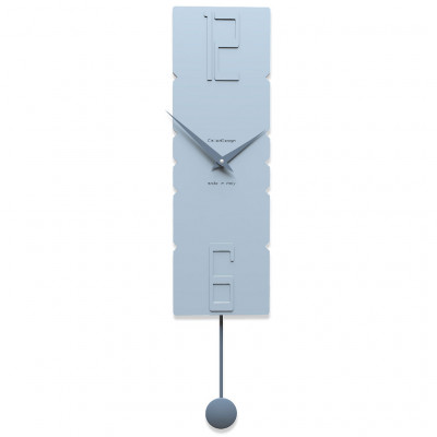 CalleaDesign - Rock - Orologio da parete a pendolo in legno dal design moderno ed elegante - Colore: Azzurro Polvere - SKU: 11-006-41