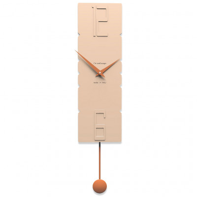 CalleaDesign - Rock - Orologio da parete a pendolo in legno dal design moderno ed elegante - Colore: Sabbia Rosata - SKU: 11-006-21