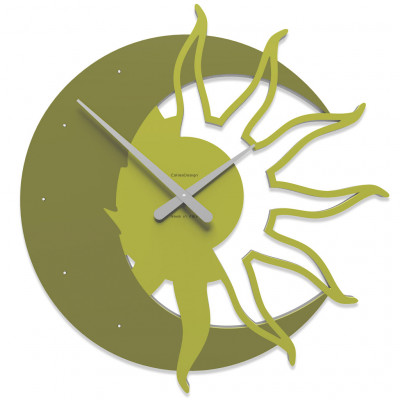 CalleaDesign - Sole & Luna - Orologio da parete con cristalli Swarovski - Colore: Verde Oliva - SKU: 10-209-54