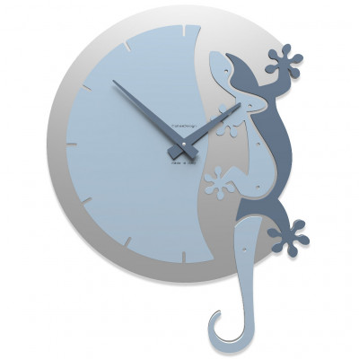 CalleaDesign - Geco Arrampicante - Orologio da parete - Colore: Azzurro Polvere - SKU: 54-10-2-41