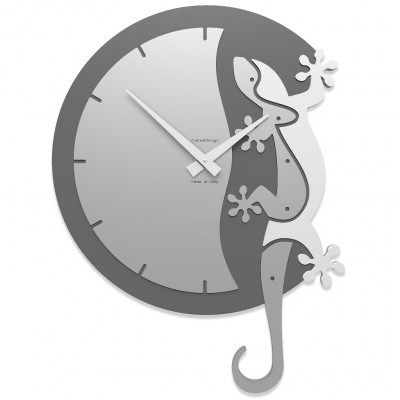 CalleaDesign - Geco Arrampicante - Orologio da parete - Colore: Bianco - SKU: 54-10-2-1