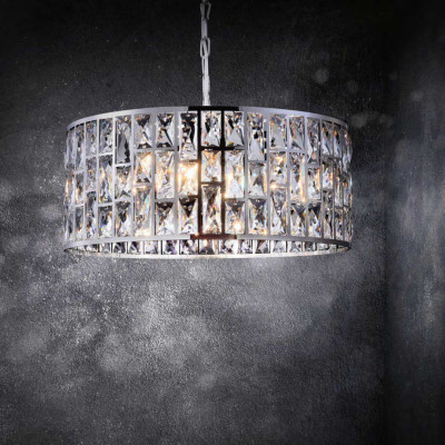 Maytoni - Gelid - Lampadario moderno con paralume in cristallo e montatura in metallo - Colore: Cromato - 4 Lampadine E27 60W - IP20 - SKU: MOD184-PL-04-CH