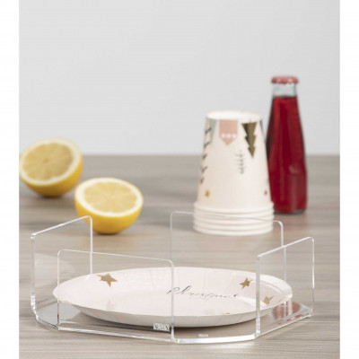  Vesta - Like Water - Portapiatti orizzontale in plexiglass moderno per piatti di plastica o carta - SKU: 12604 