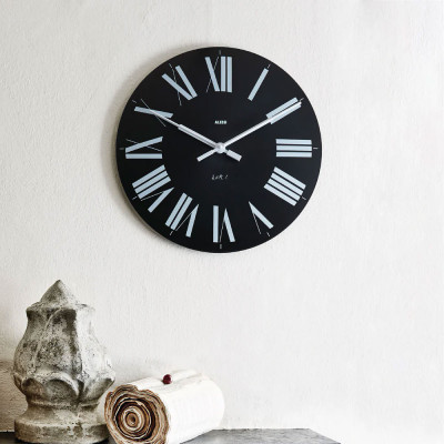 Alessi Firenze Orologio da parete per cucina moderna Colore: Nero