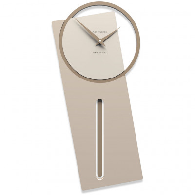 CalleaDesign - Sherlock - Orologio da parete a pendolo in legno dal design moderno ed elegante - Colore: Tortora - SKU: 11-005-12