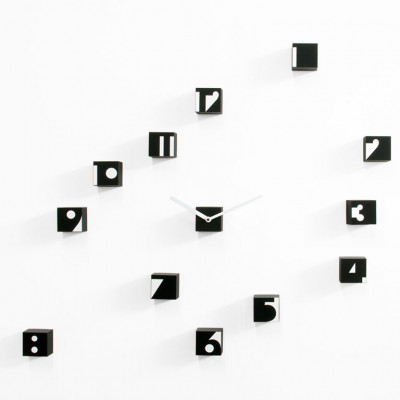 Progetti - RND_Time - Orologio da parete moderno componibile Optical - Colore: Nero - SKU: 013430NE