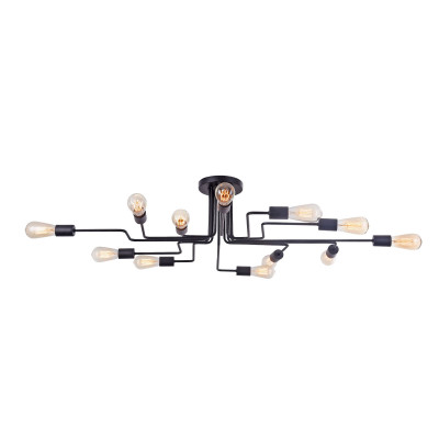 Maytoni - Gilbert - Lampada da soffitto grande 12 lampadine e struttura in metallo - Colore: Nero - 12 Lampadine E27 60W - IP20 - SKU: T532CL-12B