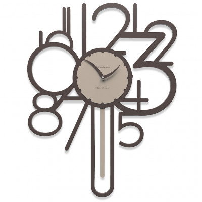 CalleaDesign - Joseph - Orologio da parete a pendolo in legno dal design moderno ed elegante - Colore: Cioccolato - SKU: 11-002-69