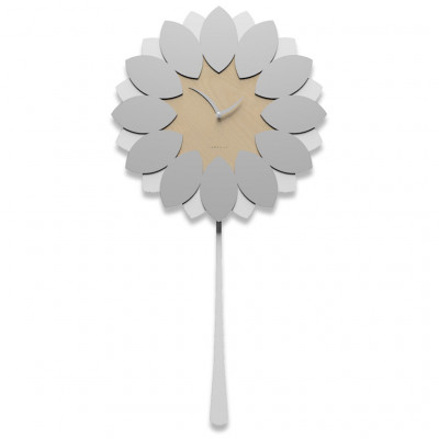 CalleaDesign - Flip - Orologio da parete a pendolo in legno dal design moderno ed elegante - Colore: Alluminio - SKU: 11-009-2