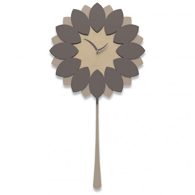 CalleaDesign - Flip - Orologio da parete a pendolo in legno dal design moderno ed elegante - Colore: Cioccolato - SKU: 11-009-69