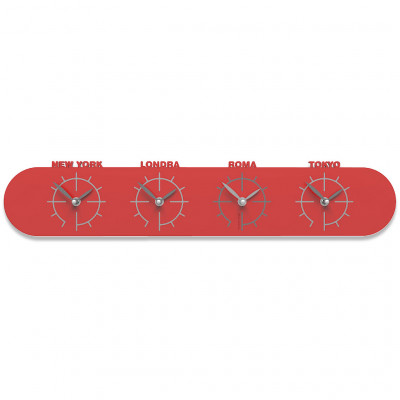 CalleaDesign - Singapore - Orologio da parete - Colore: Rosso Fuoco - SKU: 12-007-64