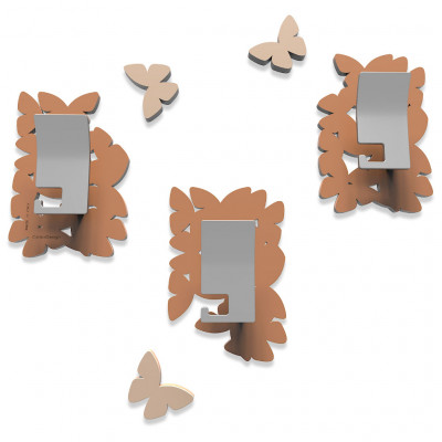CalleaDesign - Isola delle Farfalle - Appendiabiti da Parete - Colore: Abbronzato - SKU: 50-13-4-23