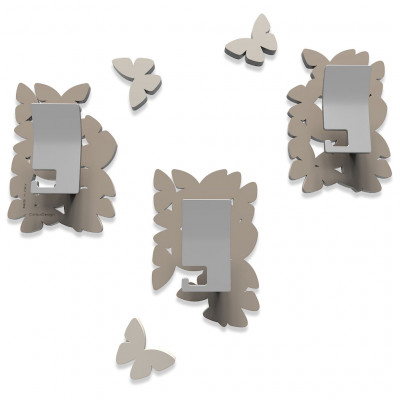 CalleaDesign - Isola delle Farfalle - Appendiabiti da Parete - Colore: Tortora - SKU: 50-13-4-13