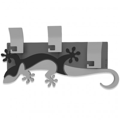 CalleaDesign - Geco Arrampicante - Appendiabiti da parete lineare - Colore: Nero - SKU: 54-13-2-5