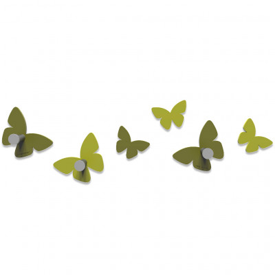 CalleaDesign - Farfalla - Appendiabiti da parete in legno - Colore: Verde Oliva - SKU: 50-13-2-54
