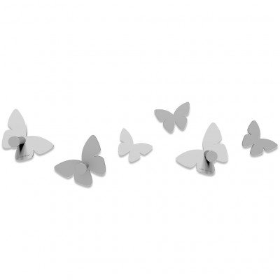 CalleaDesign - Farfalla - Appendiabiti da parete in legno - Colore: Bianco - SKU: 50-13-2-1