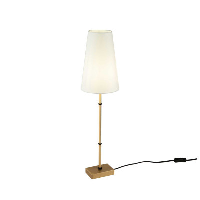  Maytoni - Zaragoza - Lampada da Tavolo classica struttura in metallo e paralume in tessuto - Colore: Ottone - 1 Lampadina E27 60W - IP20 - SKU: H001TL-01BS 