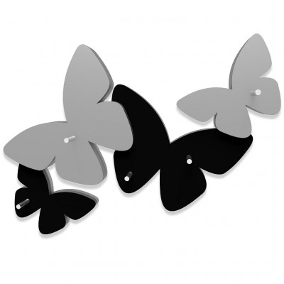CalleaDesign Farfalla Portachiavi da parete Colore: Nero