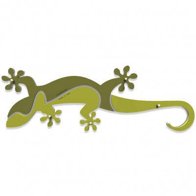 CalleaDesign Geco Arrampicante Portachiavi da parete Colore: Verde Cedro