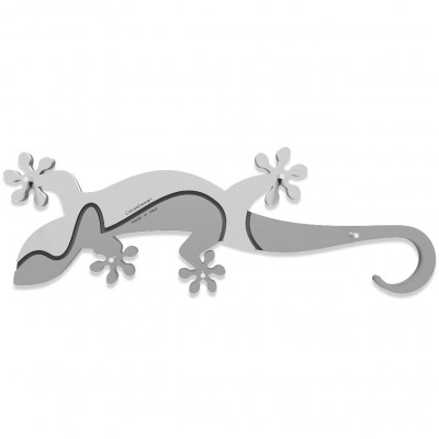 CalleaDesign Geco Arrampicante Portachiavi da parete Colore: Bianco