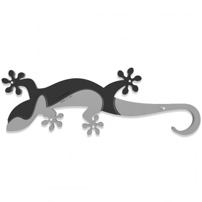 CalleaDesign Geco Arrampicante Portachiavi da parete Colore: Nero