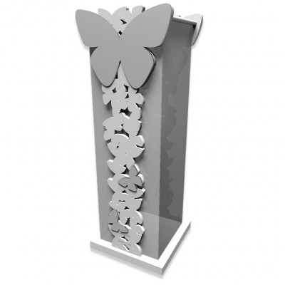 CalleaDesign Farfalla Porta ombrelli di design moderno in legno Colore: Bianco