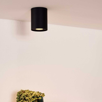 Lucide - Tube - Faretto rotondo con diffusore orientabile e struttura moderna in alluminio - Colore: Nero - 1 Lampadina GU10 50W - IP20 - SKU: 22952/11/30
