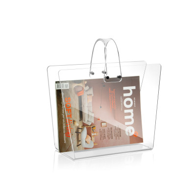 Giannini - Metacrilato - Porta riviste moderno a forma di borsa - Colore: Trasparente - SKU: 24741