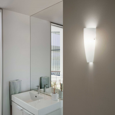 Fabas Luce - Dedalo - Applique da parete in metallo con diffusore in vetro a risparmio energetico - Colore: Bianco - 1 Lampadina E27 60W - 44 - SKU: 2642-21-102