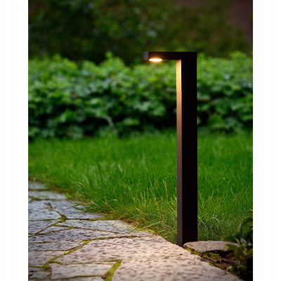 Lucide - Texas - Paletto luce da giardino a led in alluminio alta dalle linee moderne - Colore: Antracite - 1 Lampadina Led Integrato 8W - Lumen 400 - Gradi Kelvin 3000k Luce Calda - 54 - SKU: 28851/60/30