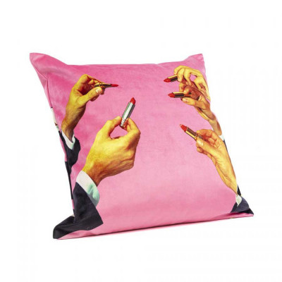 Seletti - Rossetti - Cuscino fodera in poliestere 50x50 - Colore: Rosa - SKU: 02332F