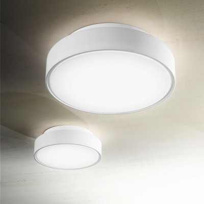 Fabas Luce - Hatton - Plafoniera piccola a LED per esterno con struttura dal design moderno - Colore: Bianco - 1 Lampadina 14W - Lumen 1300 - Gradi Kelvin 3000k Luce Calda - 65 - SKU: 3206-61-102